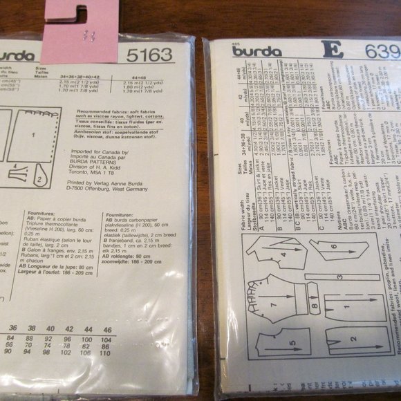2 Burda VTG 80s Uncut Sewing Patterns Sealed - #5163 Skirt & #6399 Suit Sz 8-20 - Picture 4 of 10